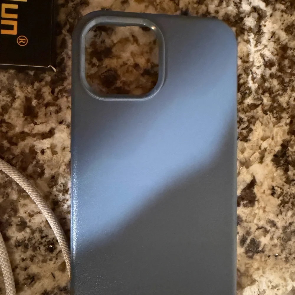 OtterBox Blue Case with White Cable and Screen Protector